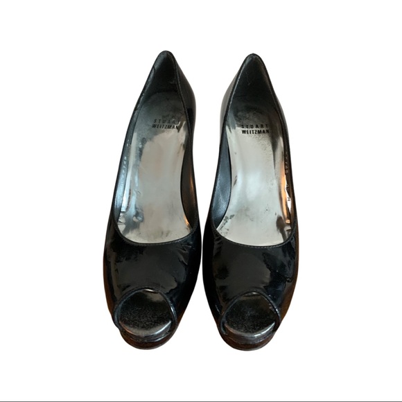 Stuart Weitzman Black Patent platform heels - Picture 1 of 3